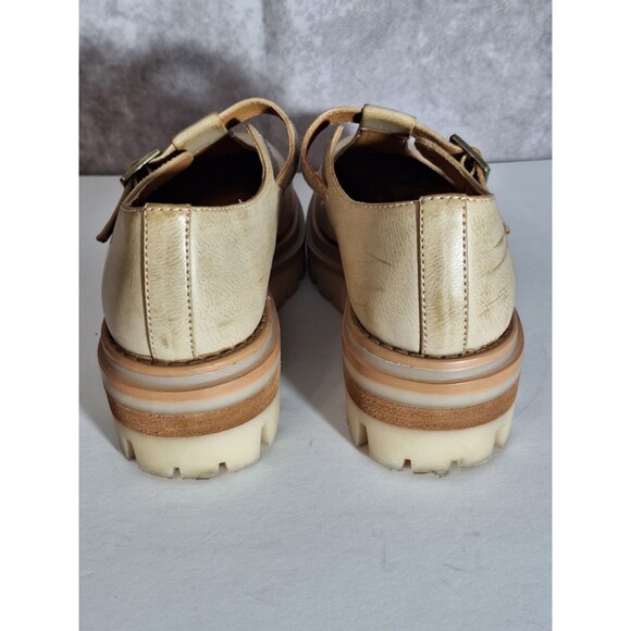 Korks Vega Platform Lugg Sole Mary Janes in Cream Sz 8M Leather Chunky Platform - Picture 5 of 14